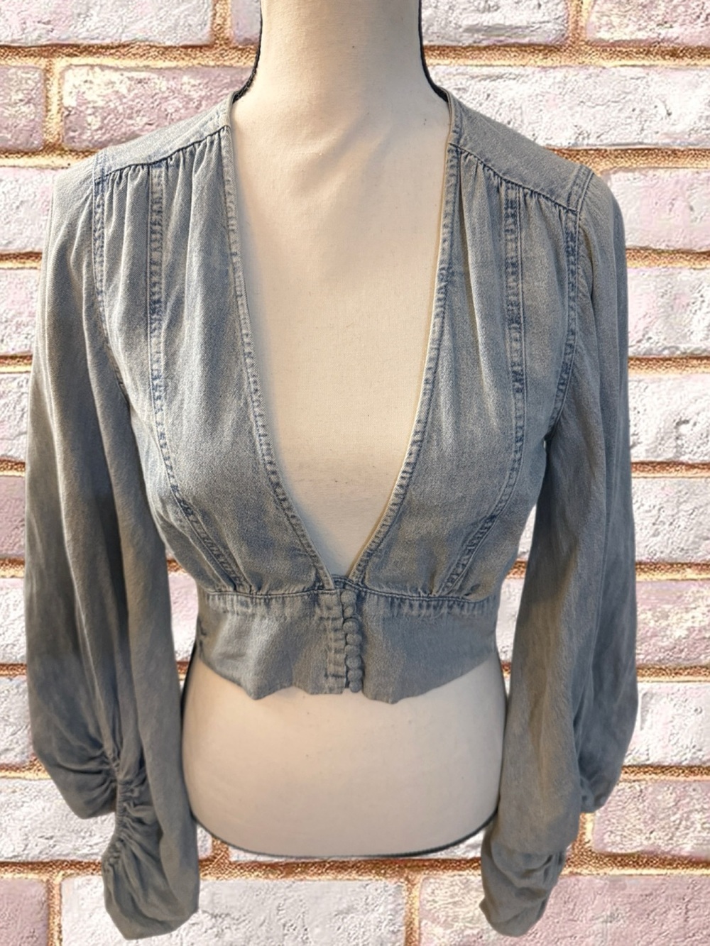 Signature8 Women's Pale Blue Denim Bomber-Style Jacket
